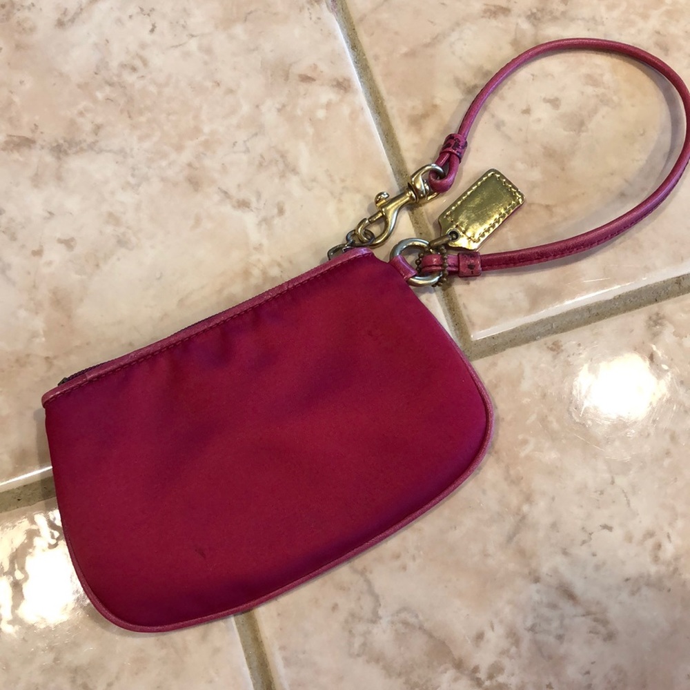 Hot Pink Coach wristlet - Picture 2 of 3